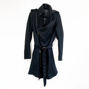 Civarize Melton wool drape coat FW18